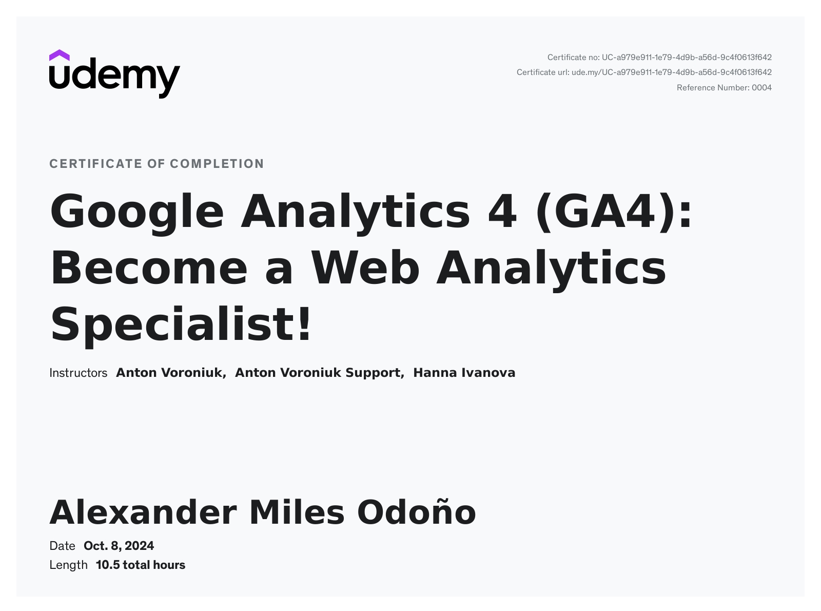 Google Analytics 4 GA4- Become a Web Analytics Specialist! Google Analytics 4 GA4- Become a Web Analytics Specialist!
