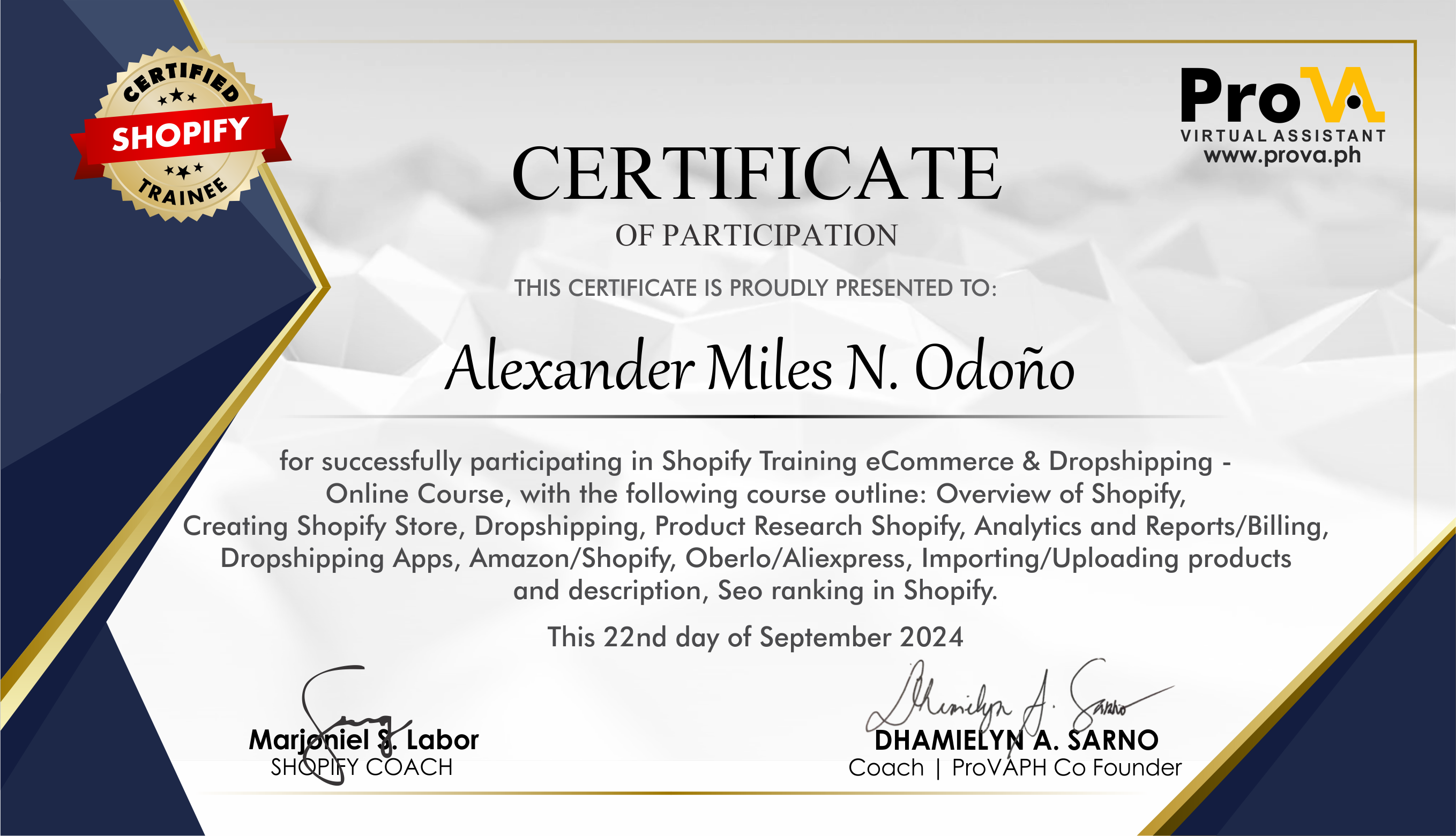Prova Dropshipping Shopify Course - 2024 Prova Dropshipping Shopify Course - 2024